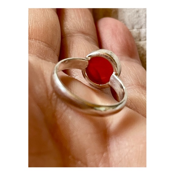 Orange Agate Ring—Visible Banding! 3ct-10mm stone! Very unusual and awesome! - Picture 8 of 11